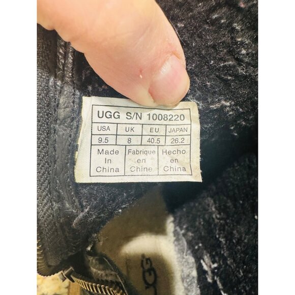 UGG Women Blayre II Shearling Genuine Cuff Suede Boots 1008220 Black 9.5 Snow - Picture 9 of 14